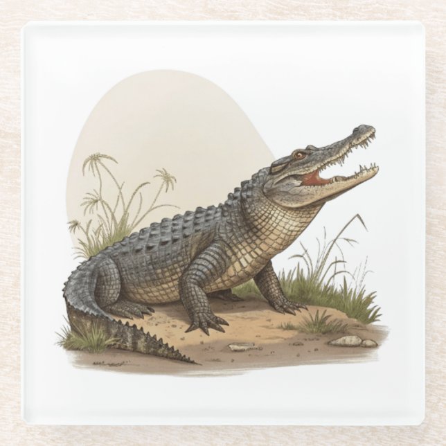 Dessous-de-verre En Verre Crocodile (Devant)