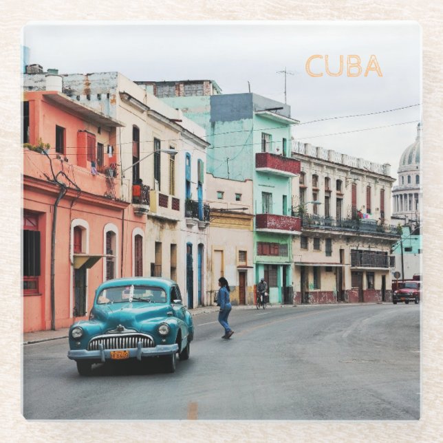 Dessous-de-verre En Verre Cuba (Devant)