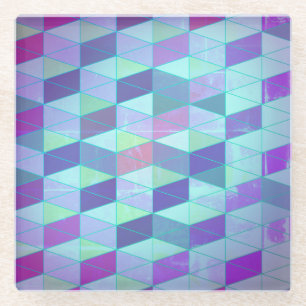 Dessous-de-verre En Verre Cubes en triangles Motif géométrique