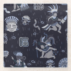 Dessous-de-verre En Verre Culture incane : Motif graphique transparent