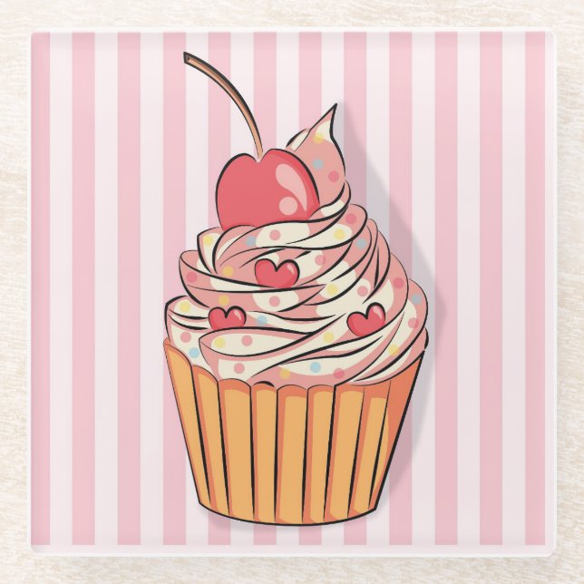 Dessous-de-verre En Verre Cupcake (Devant)
