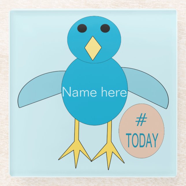 Dessous-de-verre En Verre Custom Blue Birthday Boy Chick Glass Dessous de ve (Devant)