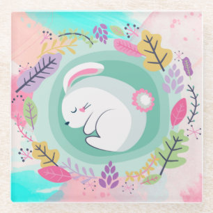 Dessous-de-verre En Verre Cute Bunnн