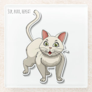 Dessous-de-verre En Verre Cute Chat - Dessous de verre