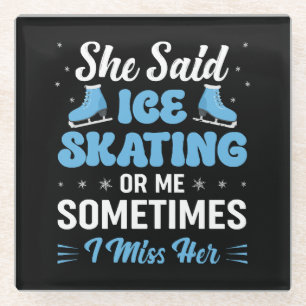 Dessous-de-verre En Verre Cute Ice Rink Synchronized appelle