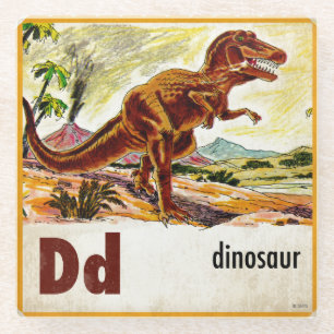 Dessous-de-verre En Verre D est pour le dinosaure