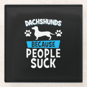 Dessous-de-verre En Verre Dachshunds Avec Mes Amis