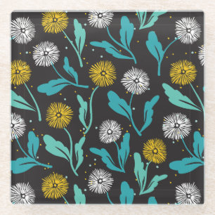 Dessous-de-verre En Verre Dandelion de printemps Fleurs et design Feuille