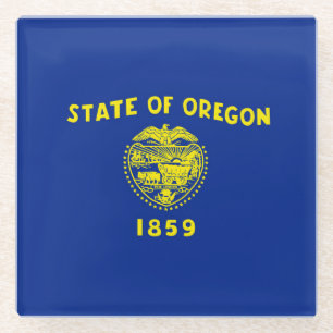 Dessous-de-verre En Verre Décor design du drapeau de l'État de l'Oregon