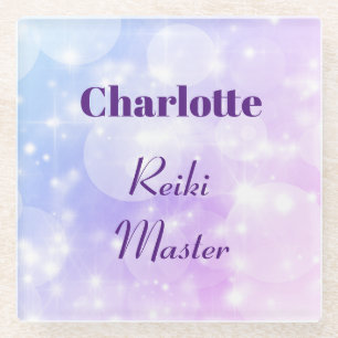 Dessous-de-verre En Verre Design Reiki Master personnalisé