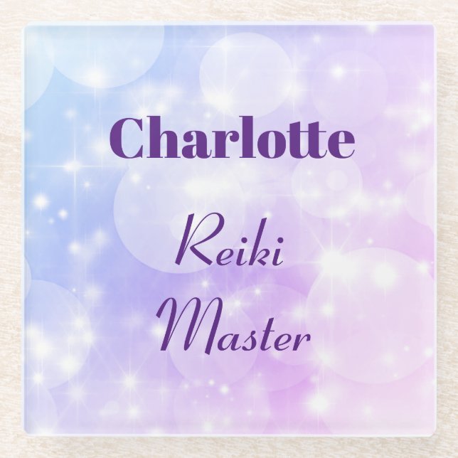 Dessous-de-verre En Verre Design Reiki Master personnalisé (Devant)