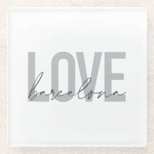 Dessous-de-verre En Verre Design simple, urbain, moderne, cool Love Barcelon