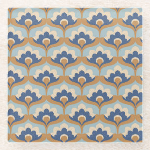Dessous-de-verre En Verre Design vintage Floral Sans Maille.