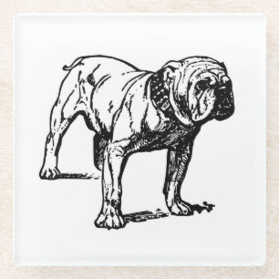 Dessous-de-verre En Verre dessin de bulldog