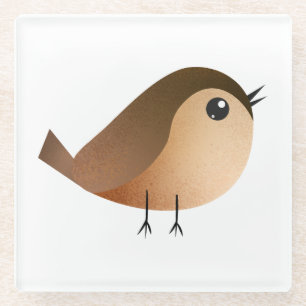 Dessous-de-verre En Verre Dessin d'Oiseau de Bruant