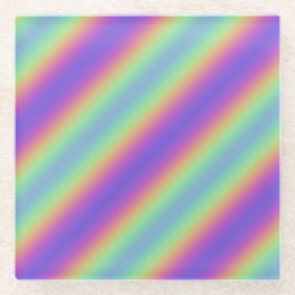 Dessous-de-verre En Verre Dessous de verre à rayures arc-en-ciel Neon Glow