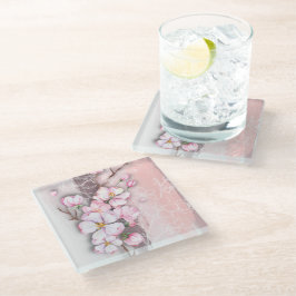 Dessous-de-verre En Verre Dessous de verre Abstrait en verre de fleurs de ce