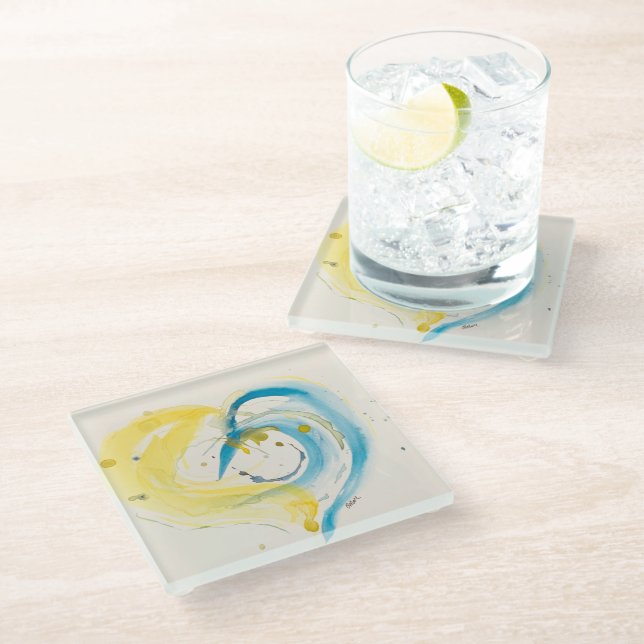 Dessous-de-verre En Verre Dessous de verre aquarelle (Incliné)