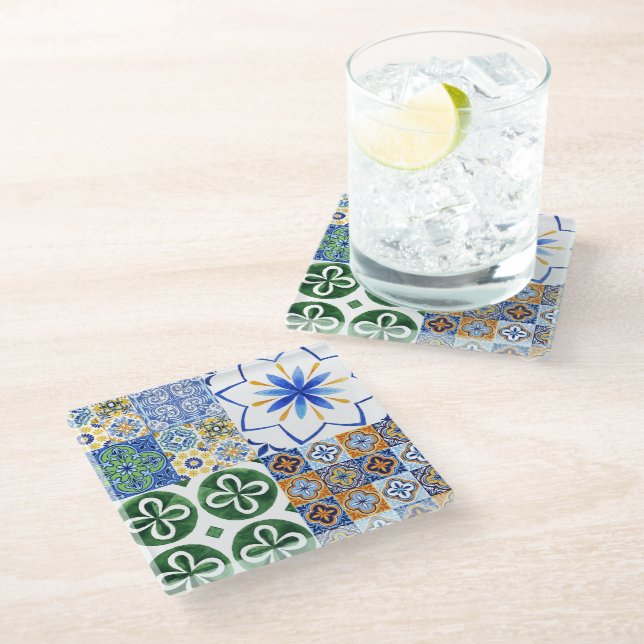 Dessous-de-verre En Verre Dessous de verre carreaux portugais (Incliné)
