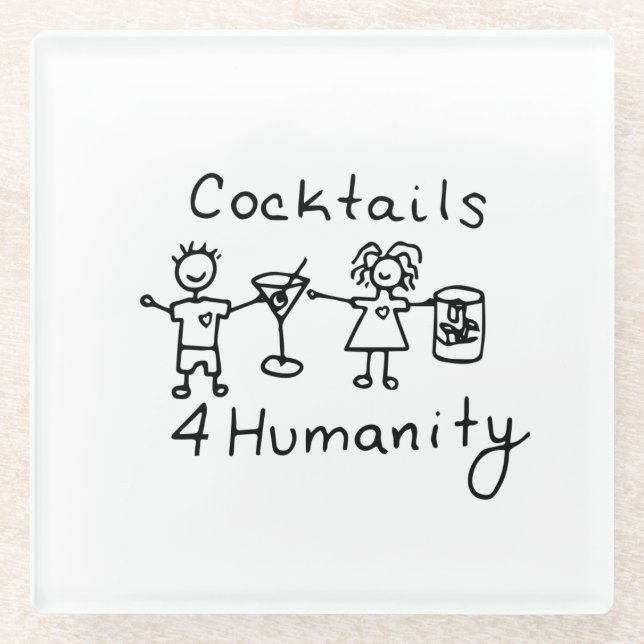 Dessous-de-verre En Verre Dessous de verre Cocktails4Humanity (Devant)