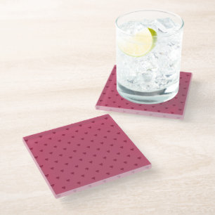 Dessous-de-verre En Verre Dessous de verre coeurs rouges