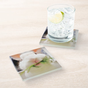 Dessous-de-verre En Verre Dessous de verre de Bunny de Pâques