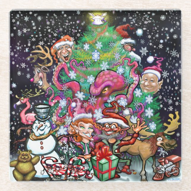 Dessous-de-verre En Verre Dessous de verre de Noël (Devant)