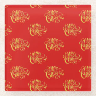 Dessous-de-verre En Verre Dessous de verre de Noël Joyeux Noël calligraphié