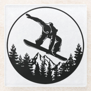 Dessous-de-verre En Verre Dessous de verre de snowboard