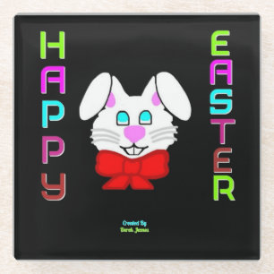 Dessous-de-verre En Verre Dessous de verre de verre Bunny de Pâques