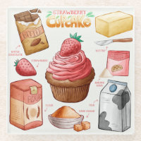 Dessous de verre de verre de recette de gâteau