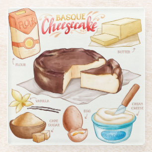 Dessous-de-verre En Verre Dessous de verre de verre de recette de gâteau