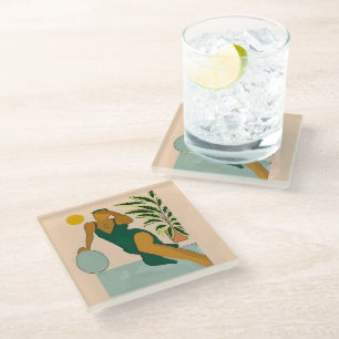 Dessous-de-verre En Verre Dessous de verre en verre à fleurs