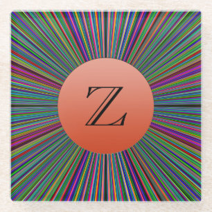 Dessous-de-verre En Verre Dessous de verre en verre avec ColorBurst Monogram
