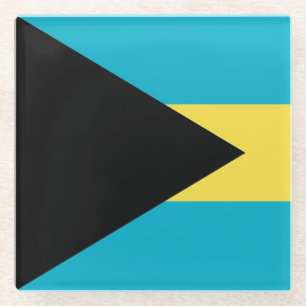 Dessous-de-verre En Verre Dessous de verre en verre avec drapeau des Bahamas