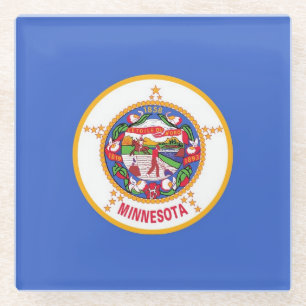 Dessous-de-verre En Verre Dessous de verre en verre avec drapeau du Minnesot
