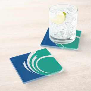 Dessous-de-verre En Verre Dessous de verre en verre avec le drapeau d'Ottawa