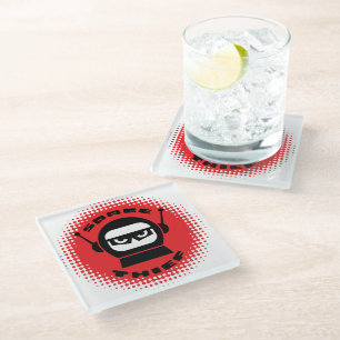 Dessous-de-verre En Verre Dessous de verre en verre avec le logo de voleur