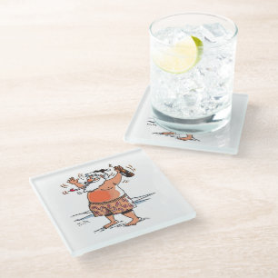 Dessous-de-verre En Verre Dessous de verre en verre blanc Drunk Père Noël