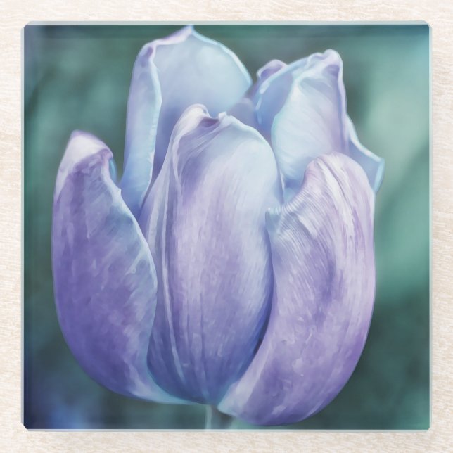 Dessous-de-verre En Verre Dessous de verre en verre bleu Tulip (Devant)