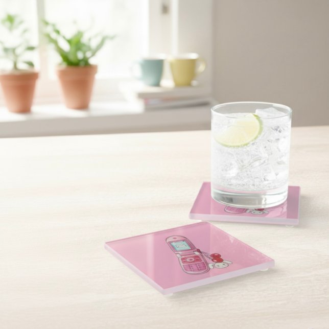 Dessous-de-verre En Verre Dessous de verre en verre cellulaire (Créateur téléchargé)