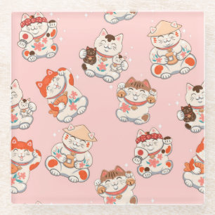 Dessous-de-verre En Verre Dessous de verre en verre de chats mignons