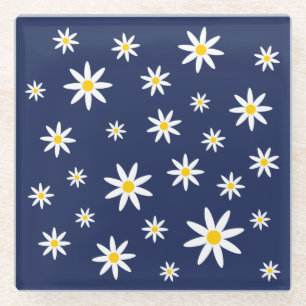Dessous-de-verre En Verre Dessous de verre en verre de marguerite
