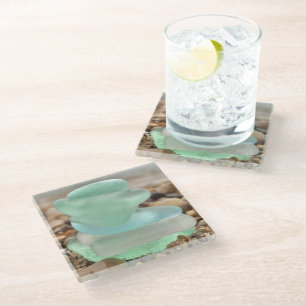 Dessous-de-verre En Verre Dessous de verre en verre de sable et de seaglass