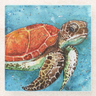 Dessous-de-verre En Verre dessous de verre en verre de tortue de mer