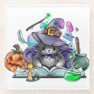Dessous-de-verre En Verre Dessous de verre en verre d'Halloween