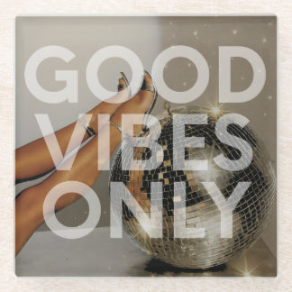 Dessous-de-verre En Verre dessous de verre en verre Disco Girl 'Good Vibes O