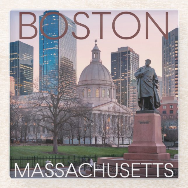 Dessous-de-verre En Verre Dessous de verre en verre du Massachusetts de Bost (Devant)