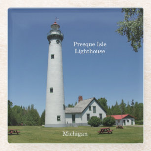 Dessous-de-verre En Verre Dessous de verre en verre du phare de Presque Isle