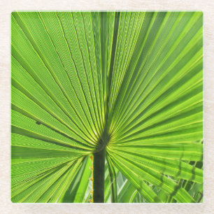 Dessous-de-verre En Verre Dessous de verre en verre - Feuille de palme